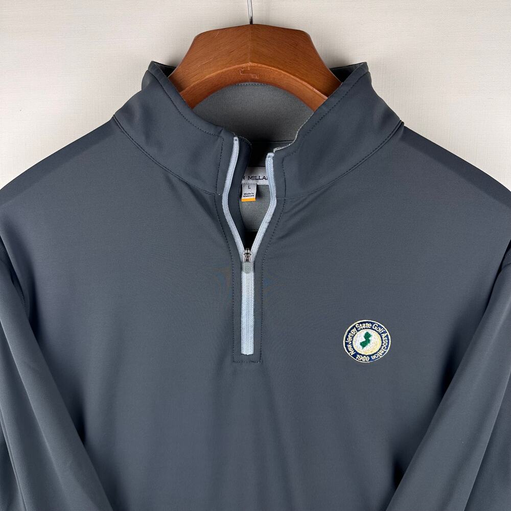 Peter Millar Summer Comfort  x NJGA Men's Size L 1/4 Zip Quarter Zip Long Sleeve